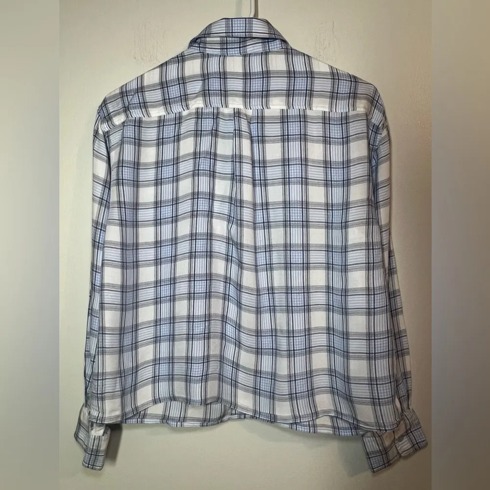 Kut from the Kloth Blue Plaid Shirt, sz L - Image 3
