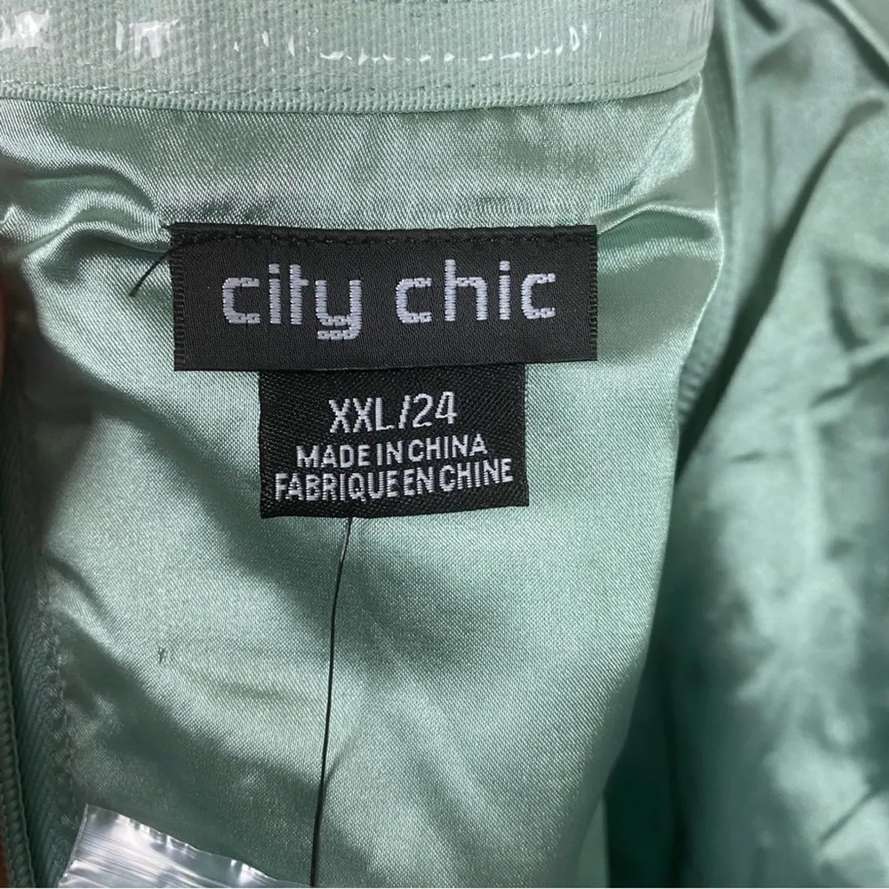 City Chic Seafoam Green Vine Embroidered Dress Sz.XXL(24) NWT - Image 7