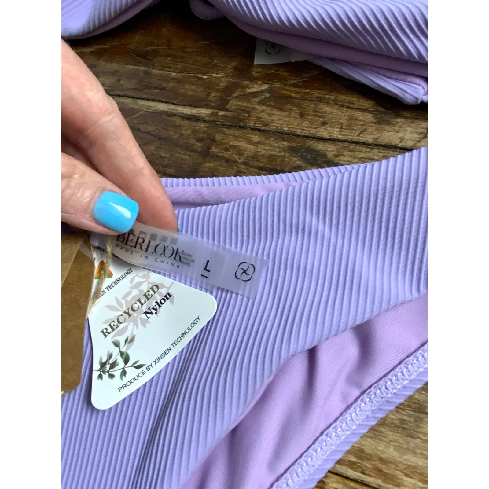 Berlook Purple‎ Twist Backless Bikini NWT size large Purple - Image 6