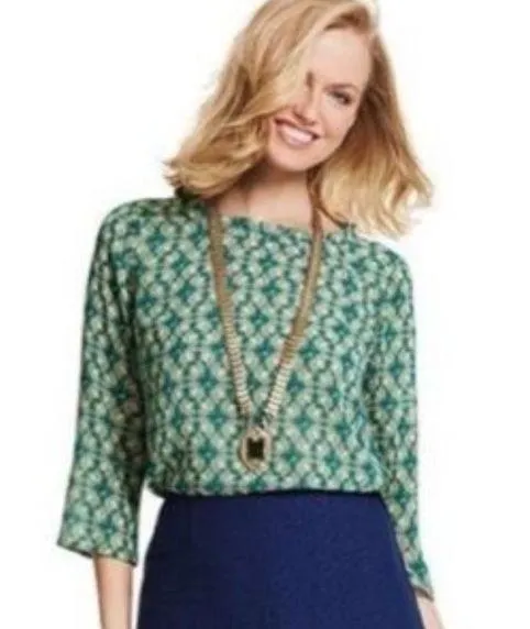 CAbi Jade leaf print top medium 3069 - Image 2