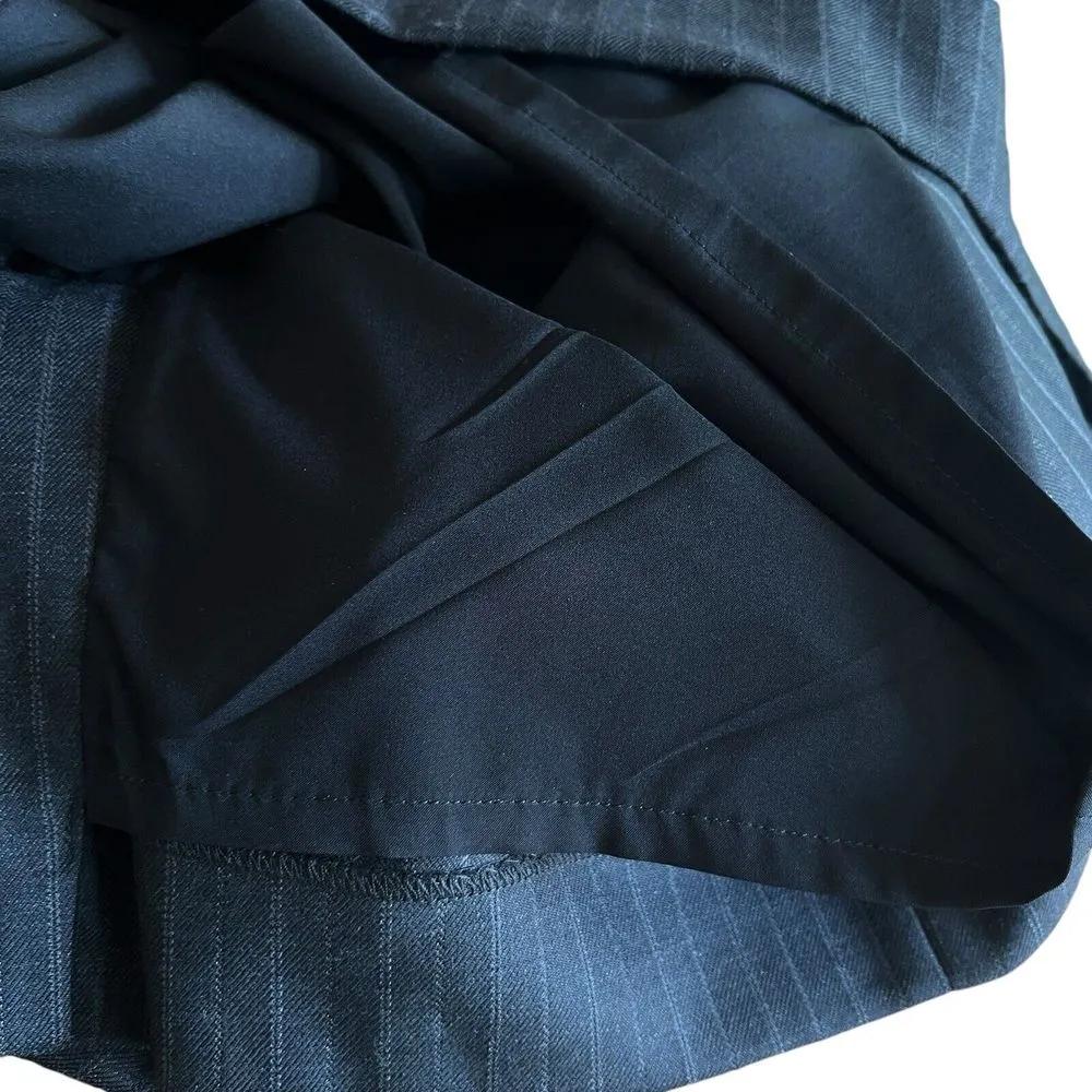 Milly Dress Virgin Wool Cutout Shoulder Tailored Sheath‎ Gray Pinstripe Size 8 - Image 10