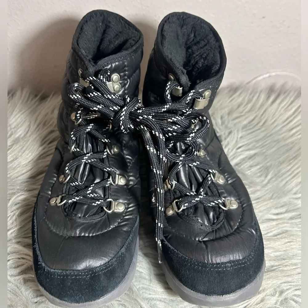 The North Face Thermo Ball Lace Waterproof Black Black Pink Winter Boots Size 9 - Image 5