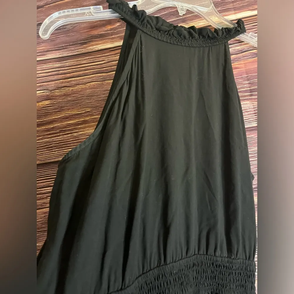 Merokeety  Black Sleeveless Dress with Ruffles. Size Large. - Image 2