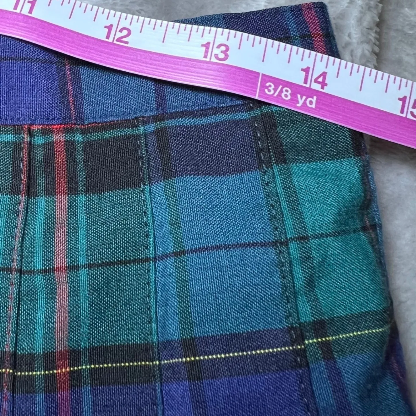 Ruling Class Vintage Plaid Pleated School Uniform Skirt Womens Size Medium Blue - Image 10