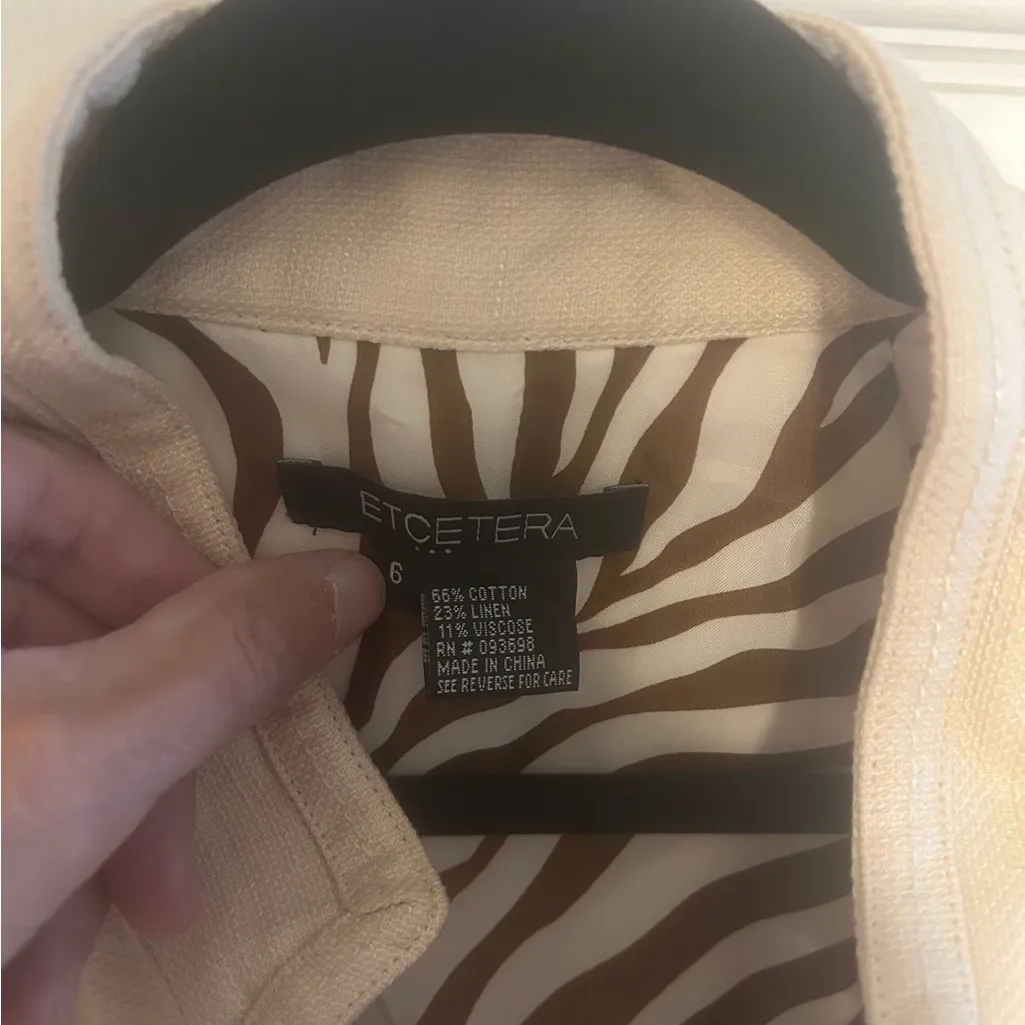 Etcetera Women's Beige Jean Jacket with Gold Buttons - Image 2