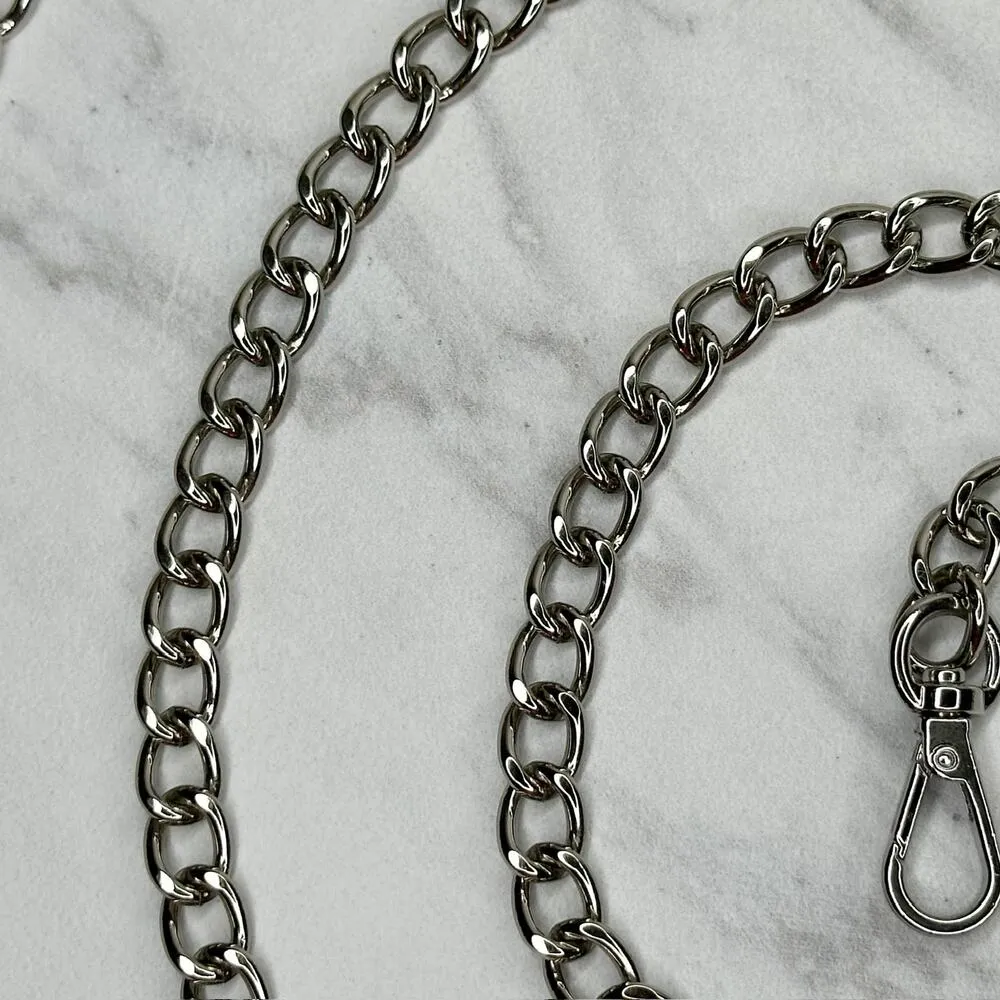 Silver Tone Chain Link Purse Handbag Bag Replacement Strap - Image 9