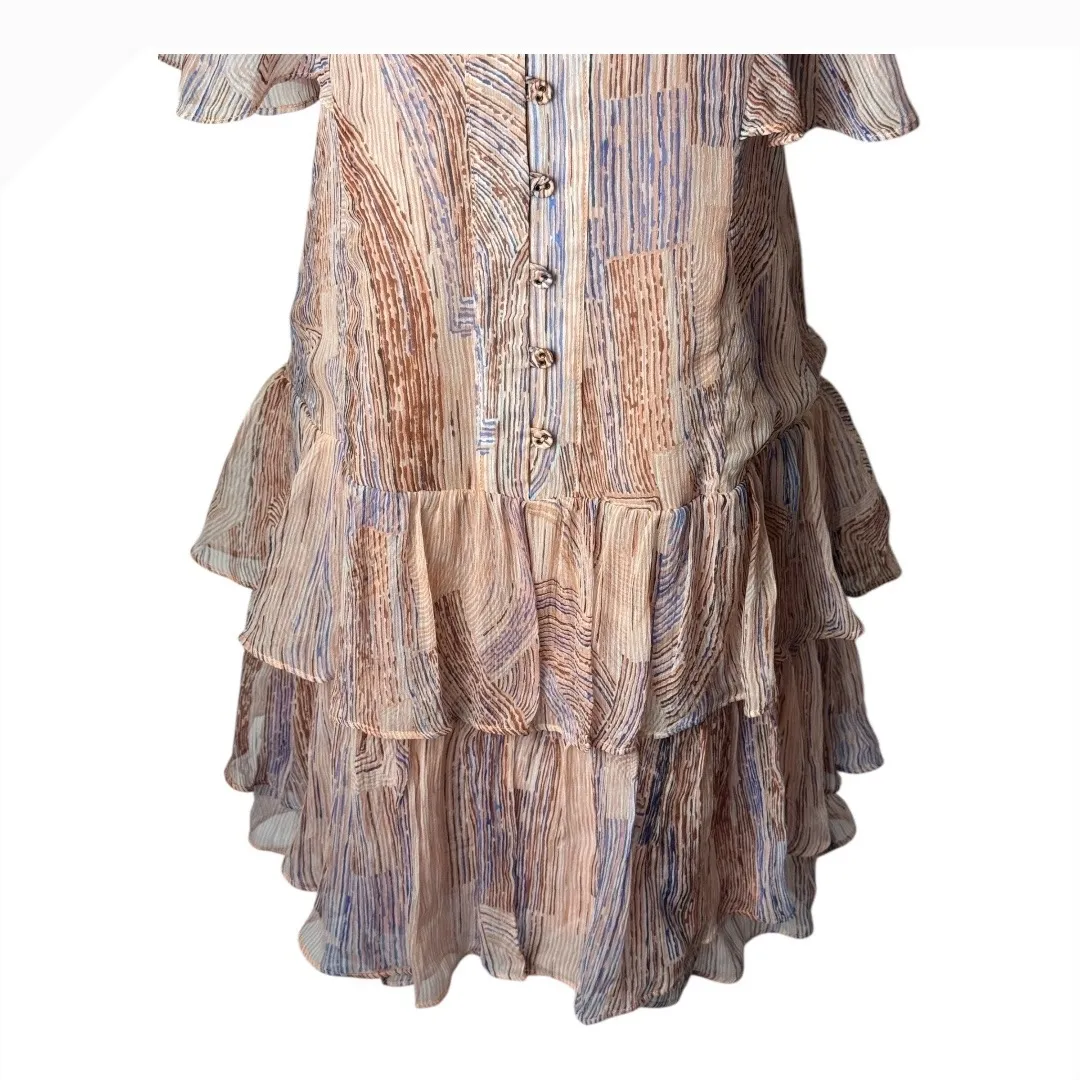 Joie Dress Women 2 Pink Silk‎ Blooming Dahlia Signe Flutter Sleeve Mini NWT Boho - Image 6