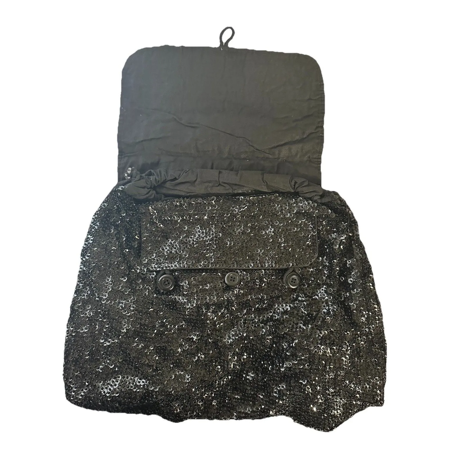 Go Glitzy Go Glamour Black Sequin Soft Backpack Sequins Sparkle - Image 6