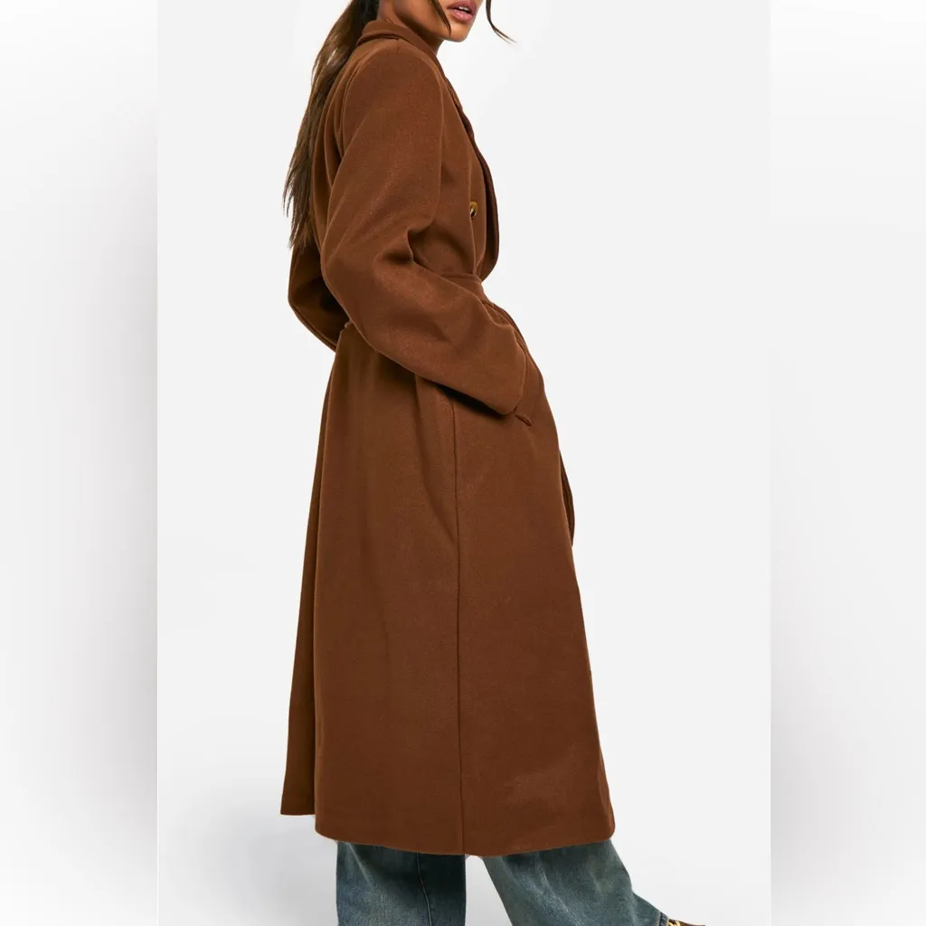 Boohoo Brown long coat - Image 2