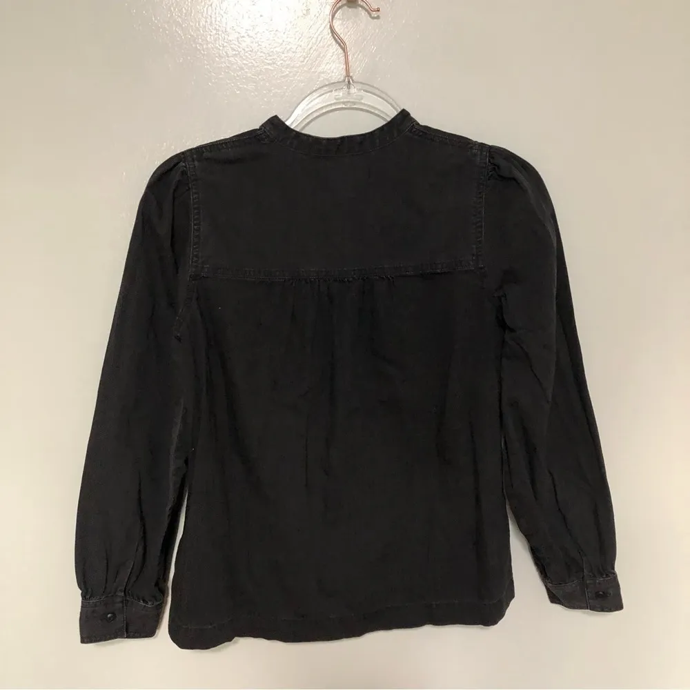 Madewell Denim Collarless Popover Shirt in Shrader Wash XS - Image 5