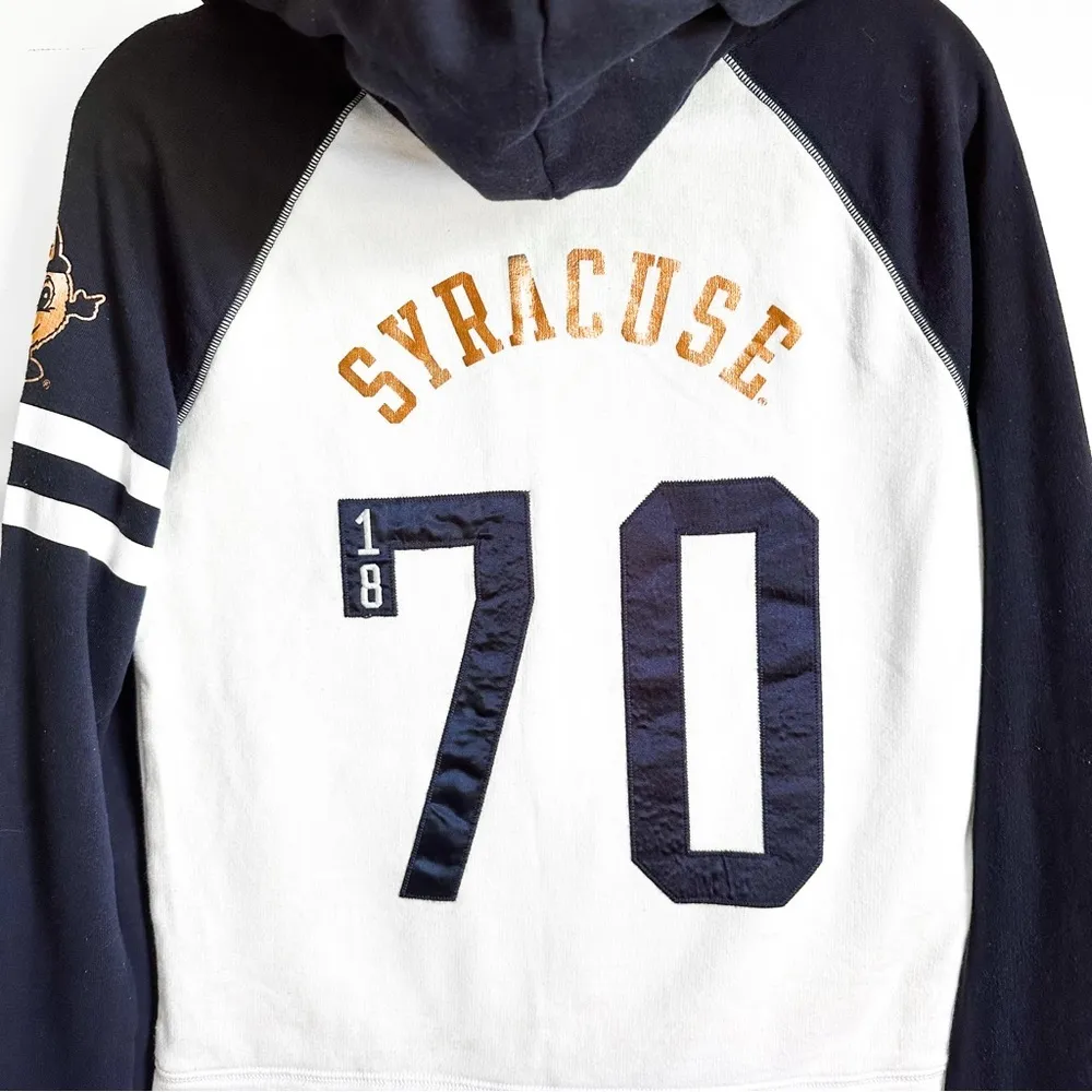 Victoria’s Secret PINK Blue White Syracuse Orange Hooded Zip Up Sweatshirt Small - Image 4