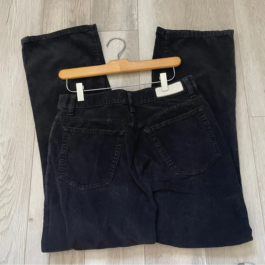 Re/Done Corduroy Jeans high rise straight leg womens Black (size 28) stove pipe - Image 4