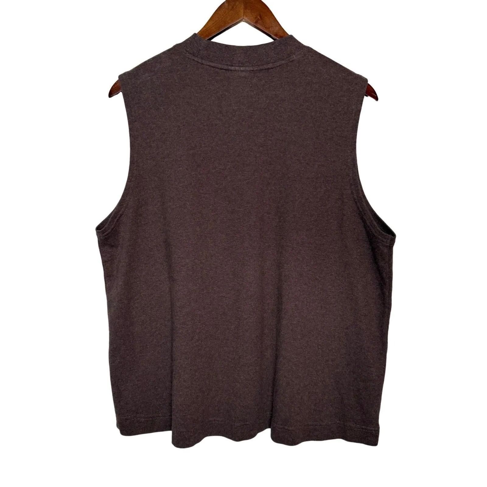 Pact Organic Cotton Sleeveless Sweatshirt and Sweatpants Matching Set XL Brown - Image 4