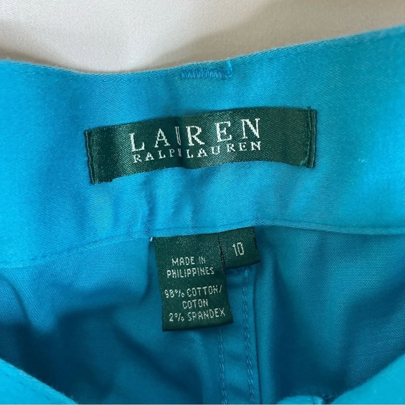 Lauren Ralph Lauren Bright Blue Cotton Capri Chino Pants Womens 10 - Image 4