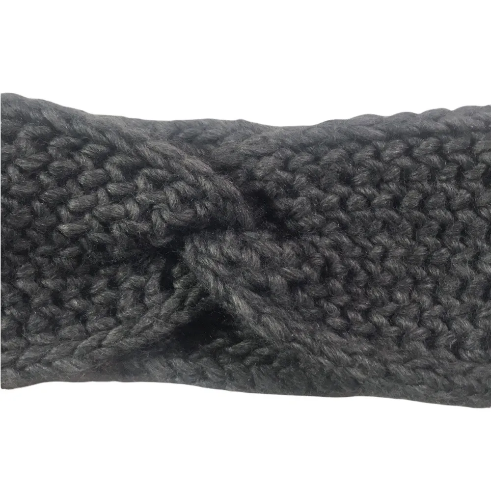 Luciano Benzi Italian Fashion Wool/Alpaca Blend Knit Gray Ear Warmer - Image 3
