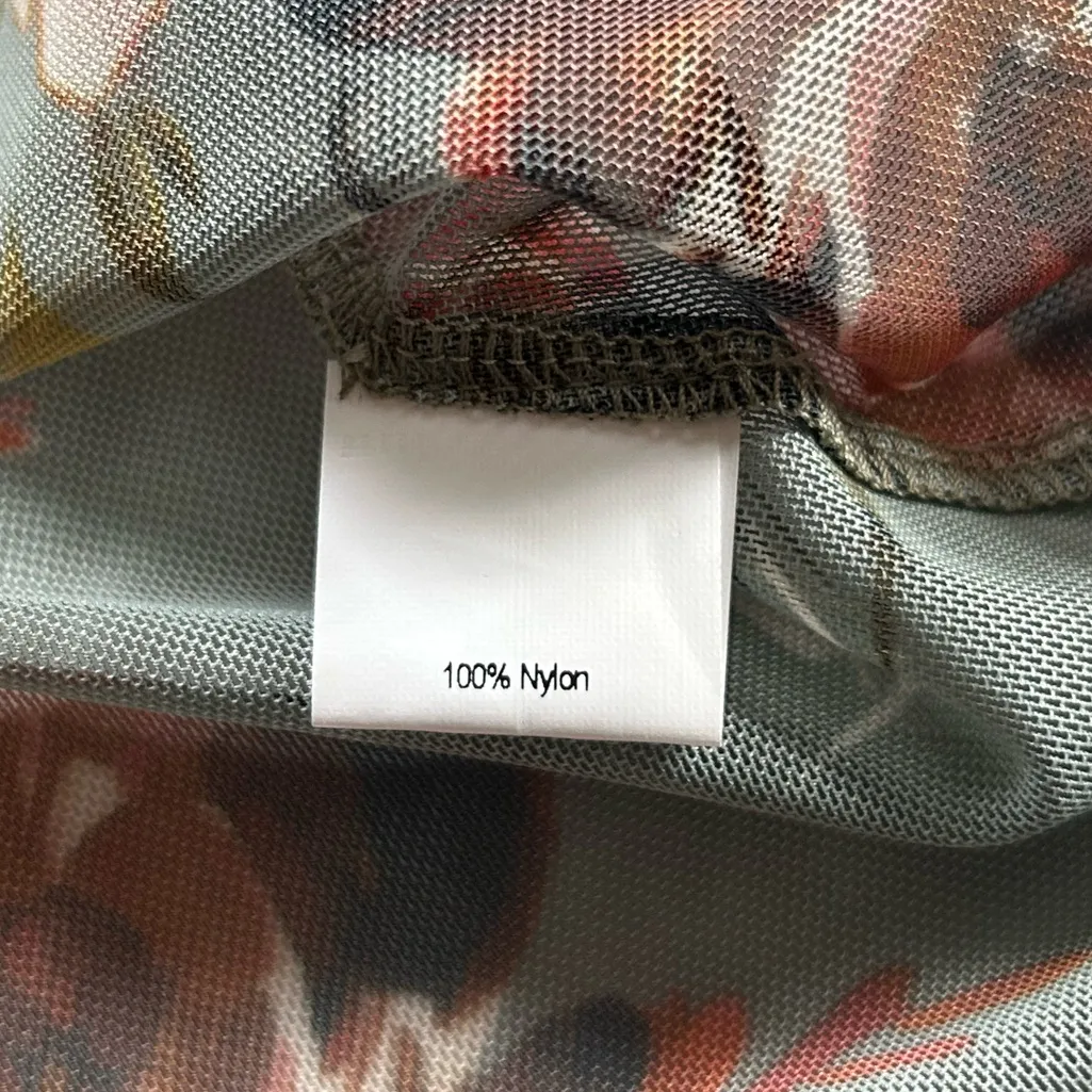 Amanda Uprichard Watson Top in Floral Lowery Mesh Long Sleeve Blouse Size M - Image 13