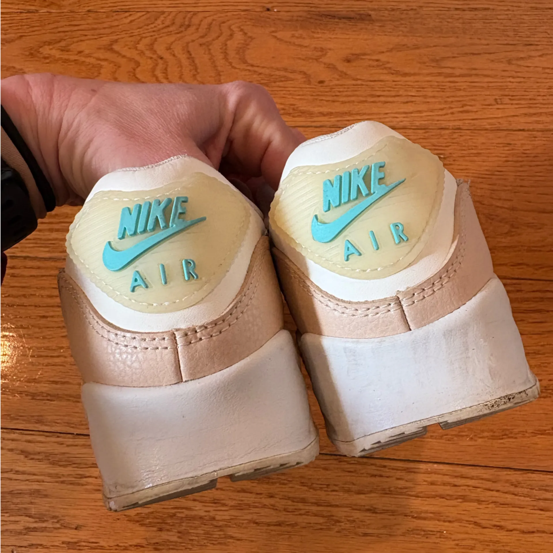 Nike Air Max Sneakers – Women’s Size 6 – Cream/Beige w/ Teal Accents - Image 3