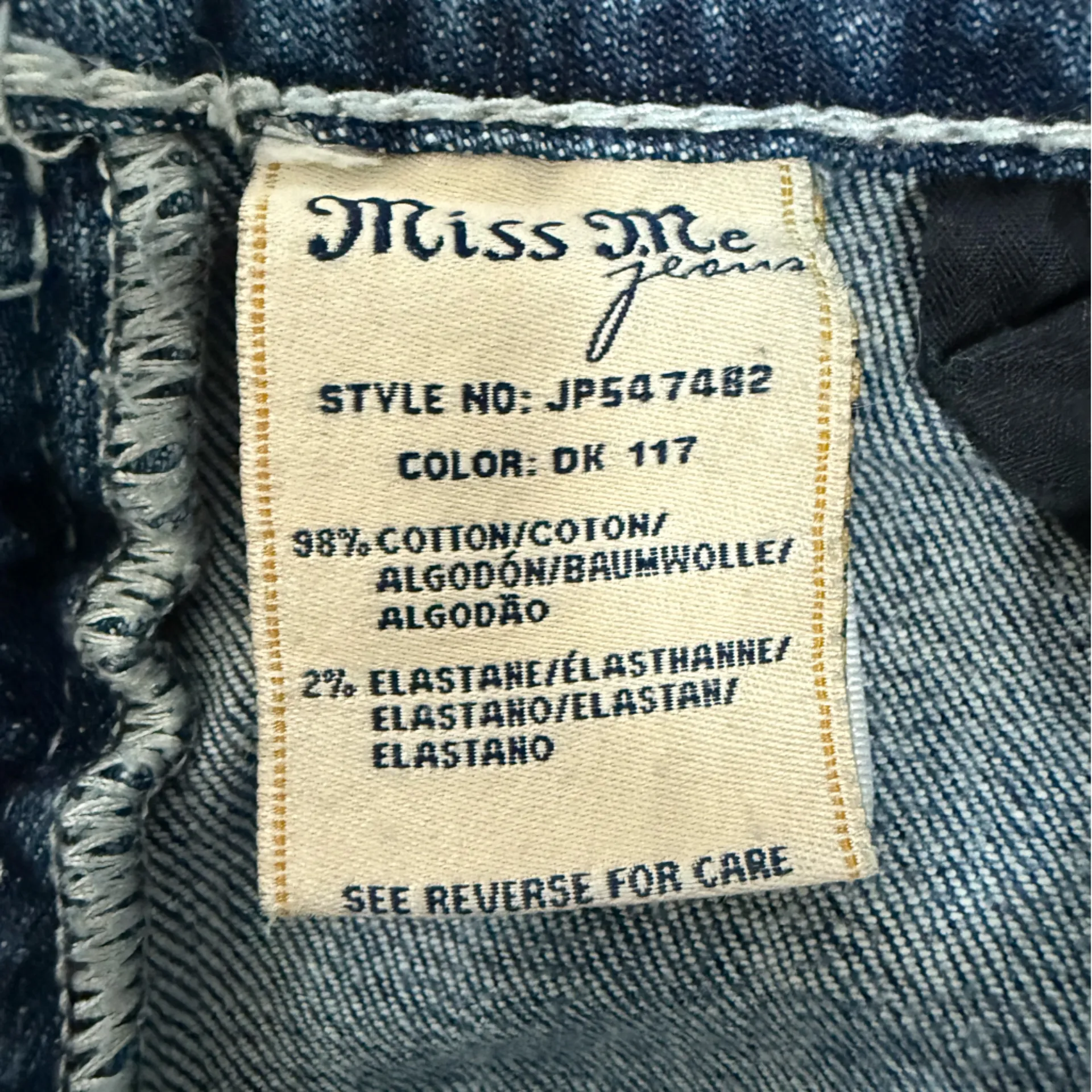 Miss Me Boot Cut Jeans Embroidered & Embellished Crystal Feather Pockets Size 28 - Image 10