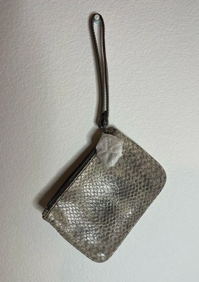 Stella & Dot Mini Snakeskin All You Can Fit Zipper Coin Purse Wristlet NEW - Image 2
