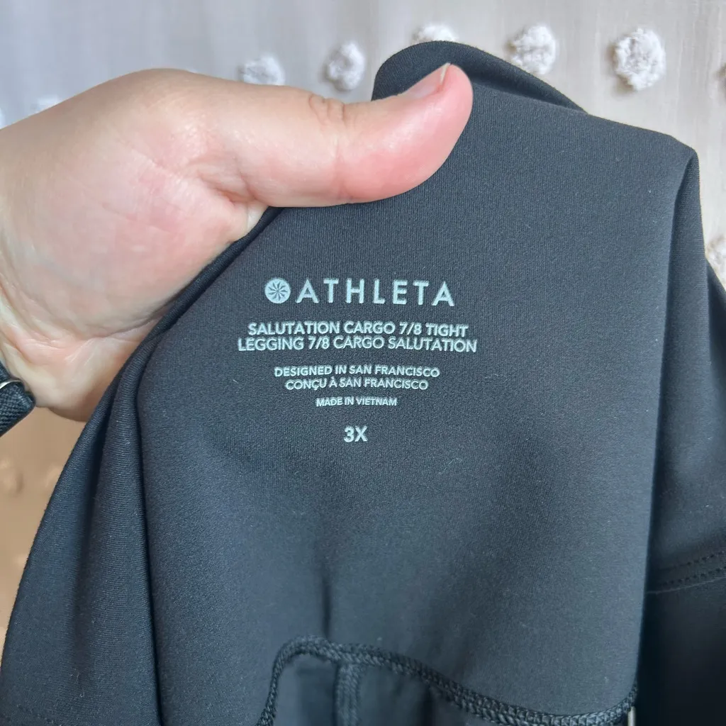 Athleta Salutation Cargo 7/8 Tight Sz 3X‎ Black - Image 4
