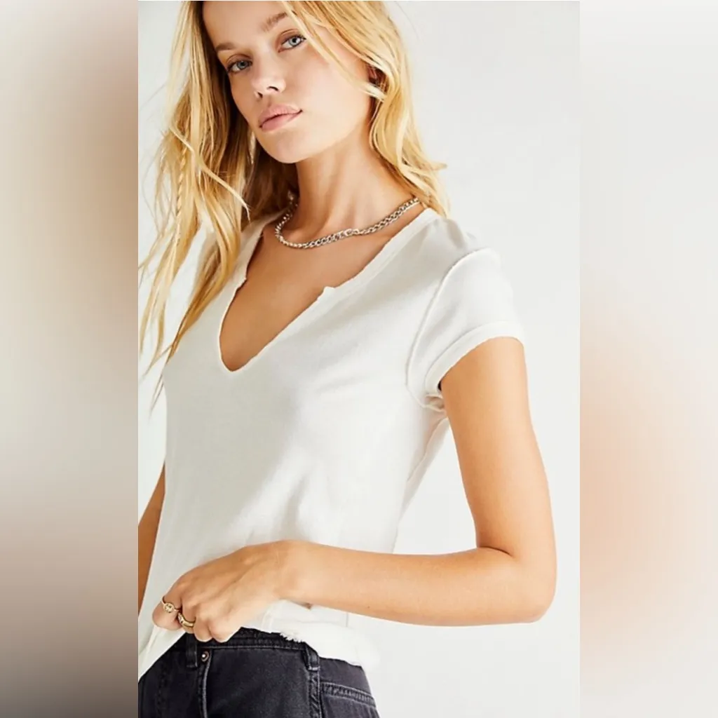 We The Free Free People Always Yours Tee in Off-White Short Sleeve‎ Tee Size S - Image 2