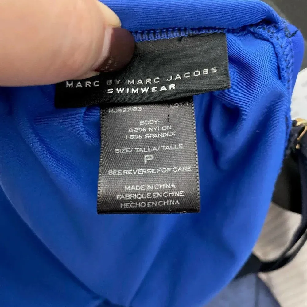 Marc by Marc Jacobs Broken Solids Bandeau Bikini Top Two Toned Blue Size US XS - Image 13