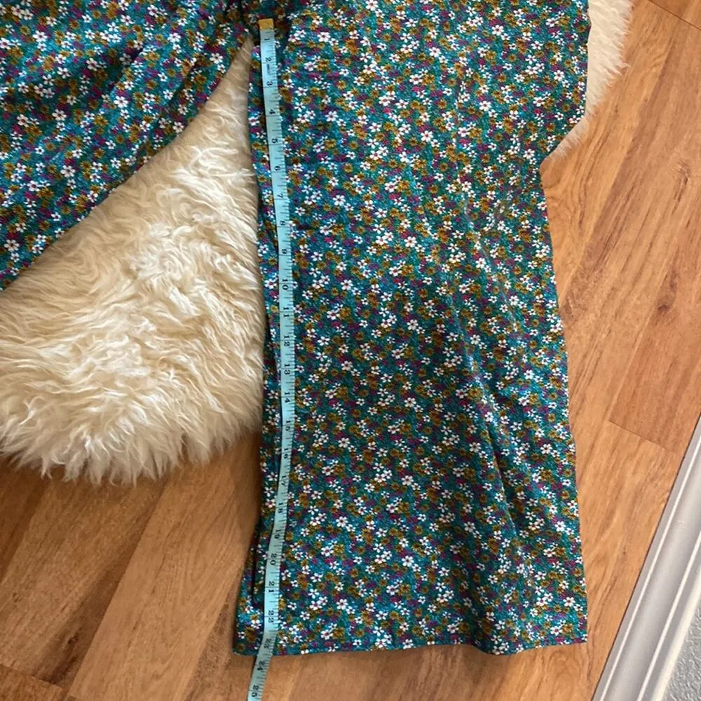 Little Bee & Company Floral Women’s Retro Culottes Wide Leg EUC Sz 26 Cropped Blue - Image 8