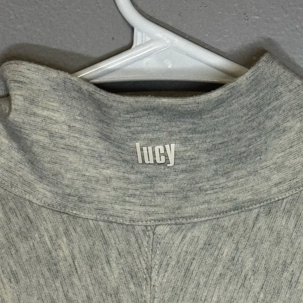 Lucy Activewear Women’s Pullover 1/4 Zip Grey Lightweight Athleasure Size M EUC Gray Size M - Image 4