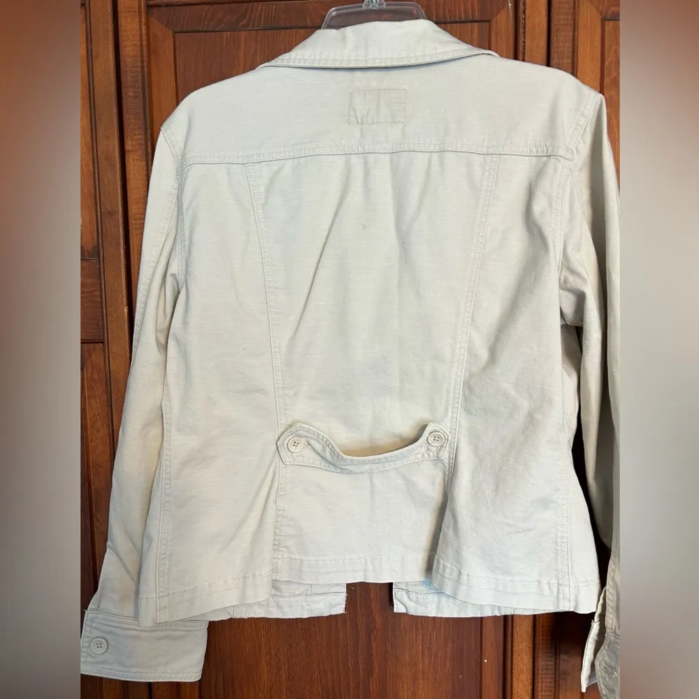 Calvin Klein light beige cotton jean jacket size Large - Image 2