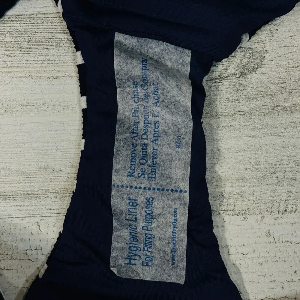 La Blanca SZ 14 Reversible Indigo Capri Stripe Swim Bikini Bottoms Navy Blue New - Image 3