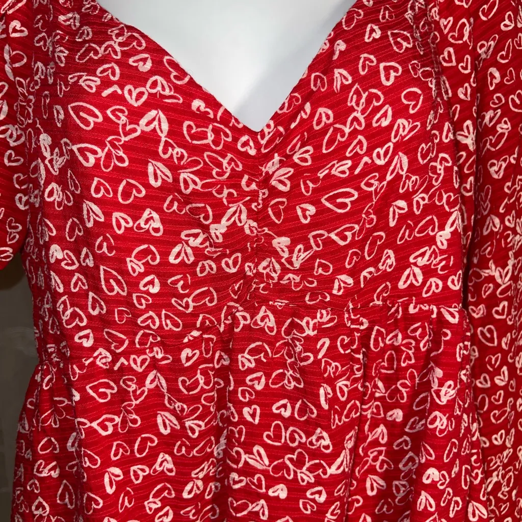 LOFT Red Heart Print Dress - Image 5