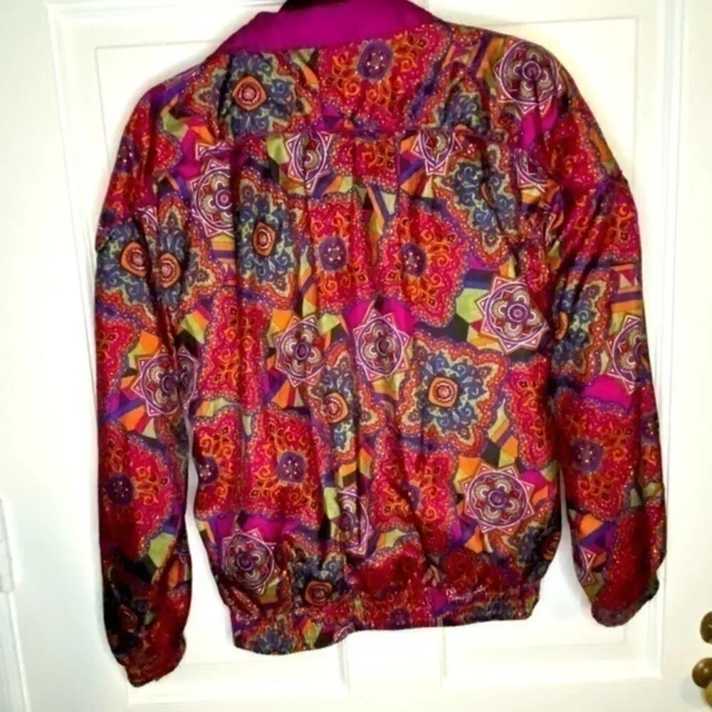 Vintage Lavon Pink & Orange Patterned Jogging Jacket Size Small - Image 7