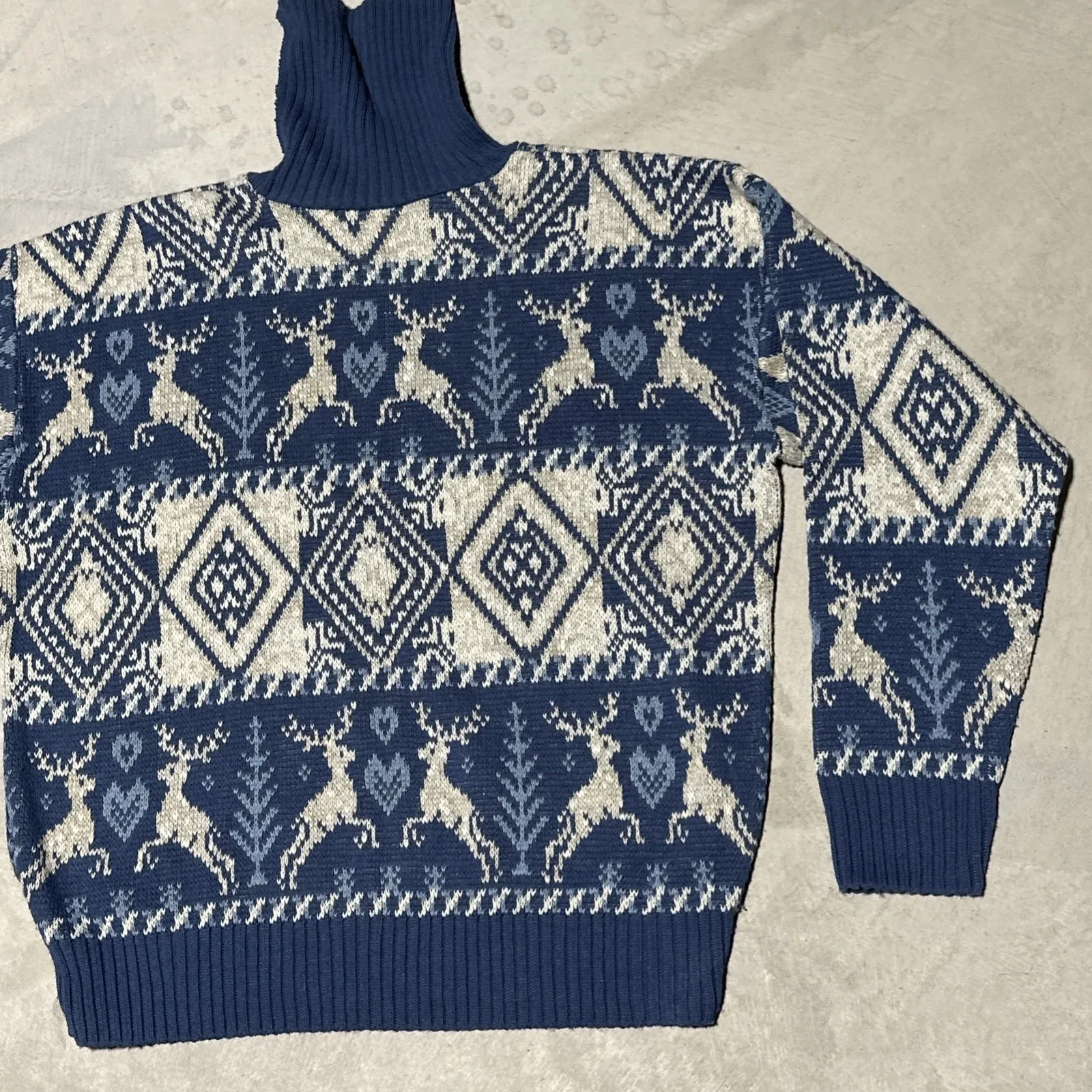 VTG 90s United States Sweaters Christmas Reindeer AOP Knit Sweater Women's M/L - Image 10