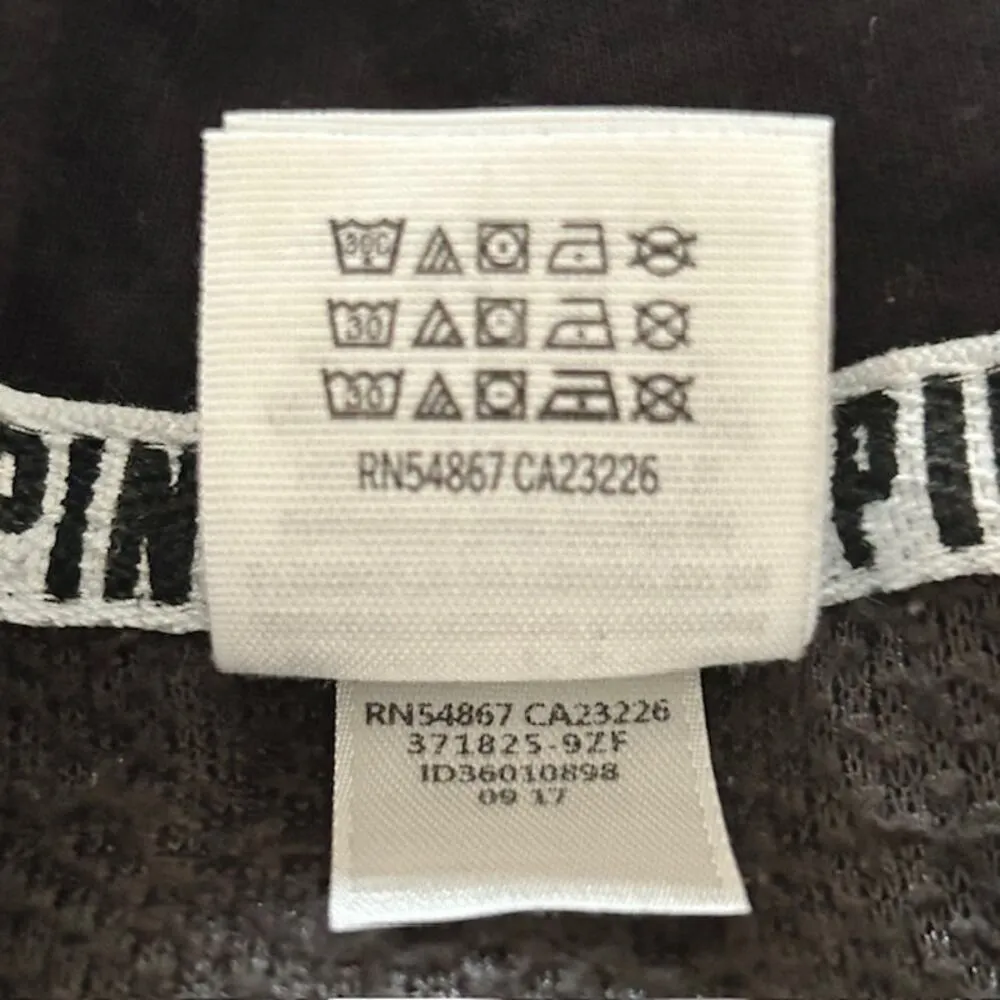 Victoria's Secret PINK Sherpa Bling Quarter Zip Hoodie, size XS Black - Image 5