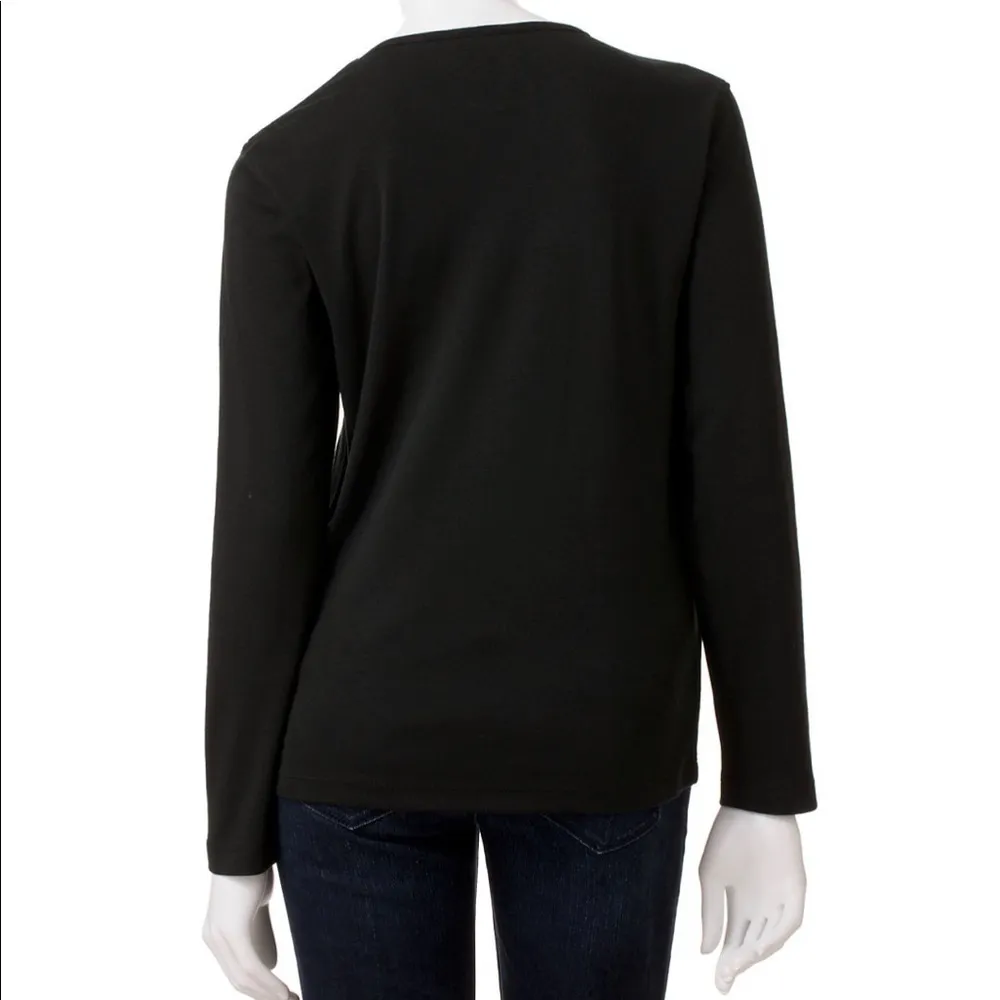 MCcc small Ho Ho Ho embellished Christmas LS tee Black - Image 8