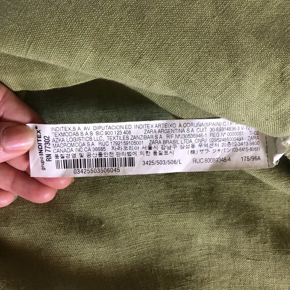 Green Linen Button Down Women Dress Shirt Beach Coverup Size Large NWOT - Image 13