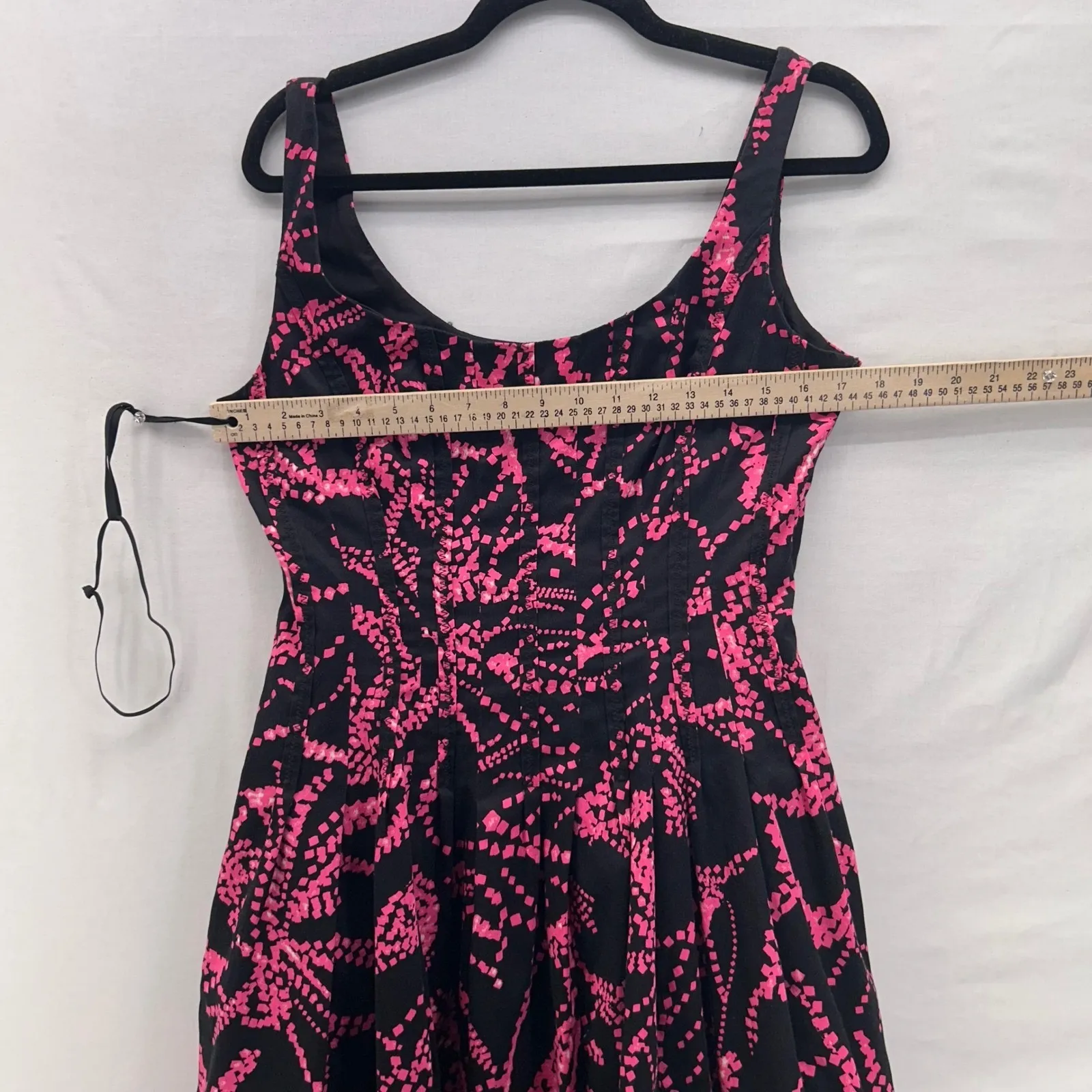 Jones New York Fit & Flare Dress Black Pink‎ 10 - Image 13
