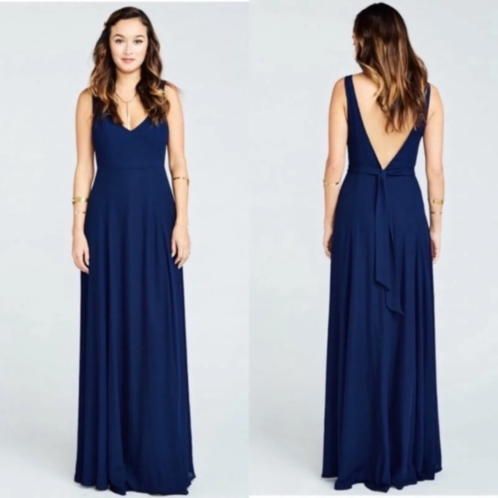 Show Me Your Mumu SMYM Jenn rich navy Maxi Dress NEW XS - Image 6