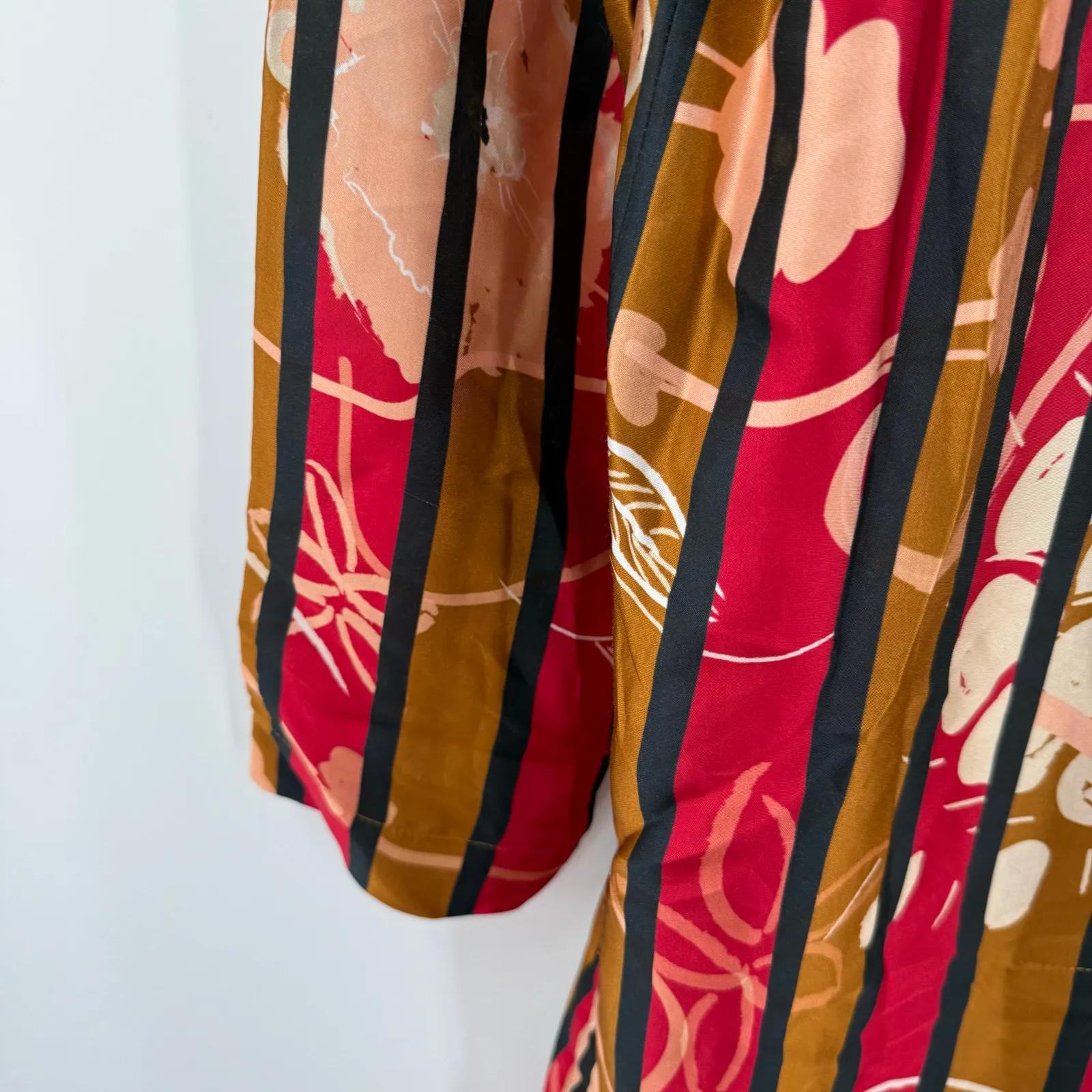 Manila Grace Blazer SZ 40 (US 2/4) Jacket Lightweight Made In Italy Art To Wear Red - Image 9