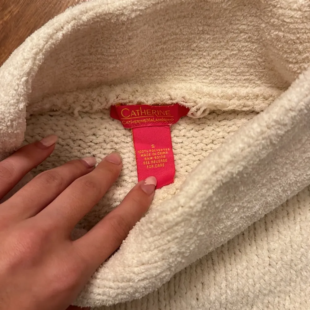 Catherine Malandrino Nordstrom Chenille White Turtleneck Sweater Small - Color: - Image 8