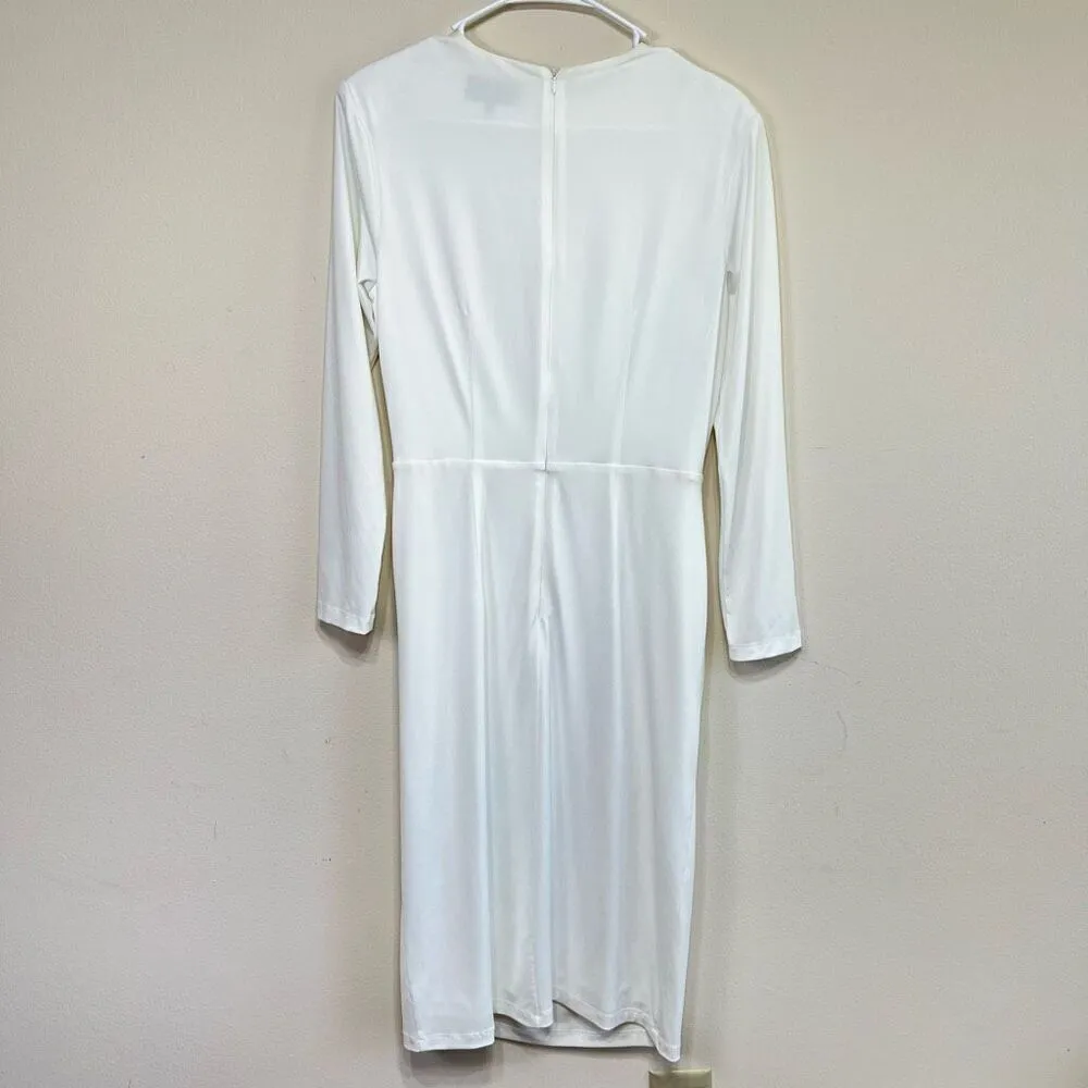 Alexia Admor Nicolette Draped Bodice Event Dress Off White Medium - Image 8