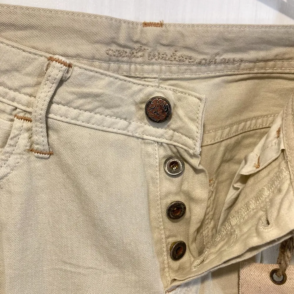 Coast Weber & Ahaus women's size 29 splatter paint aged look distressed trouser Tan - Image 4