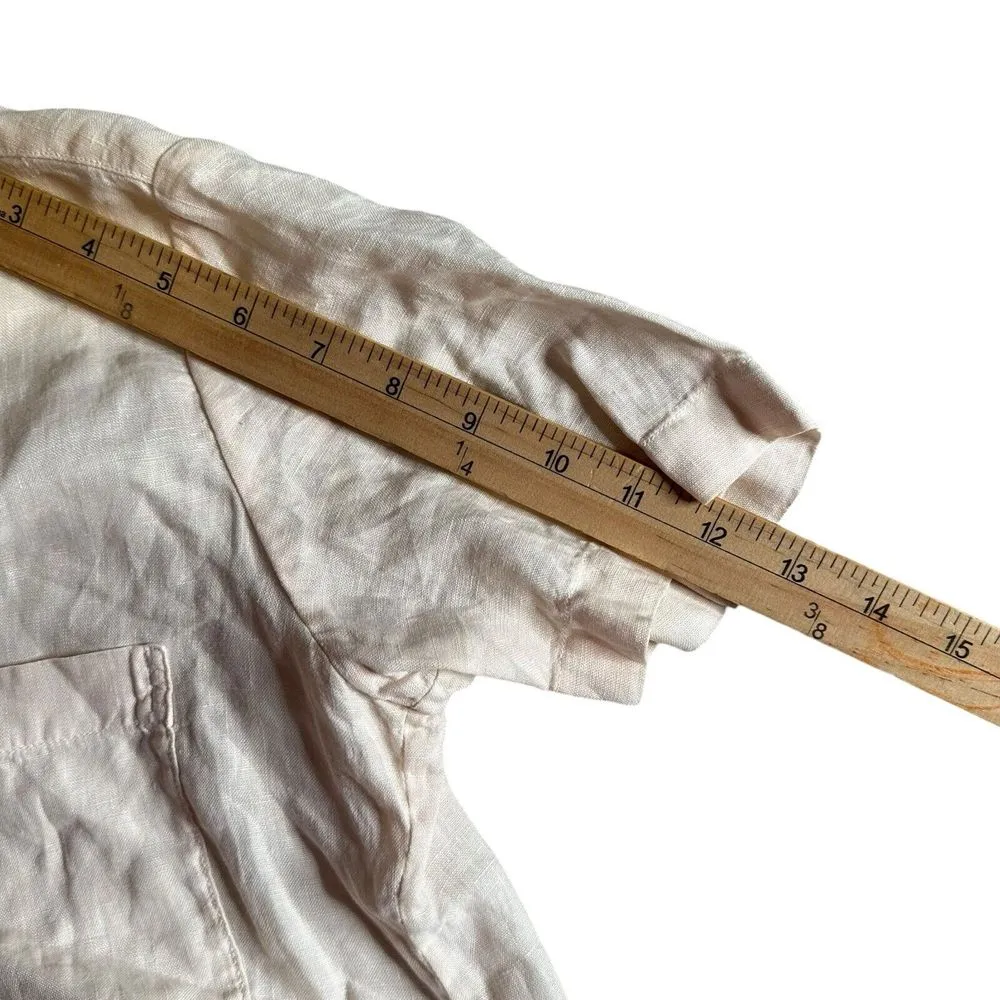 Theory Hekanina Tie Front‎ Top Size 00 0 Linen Minimalist Short Sleeve Coastal - Image 11