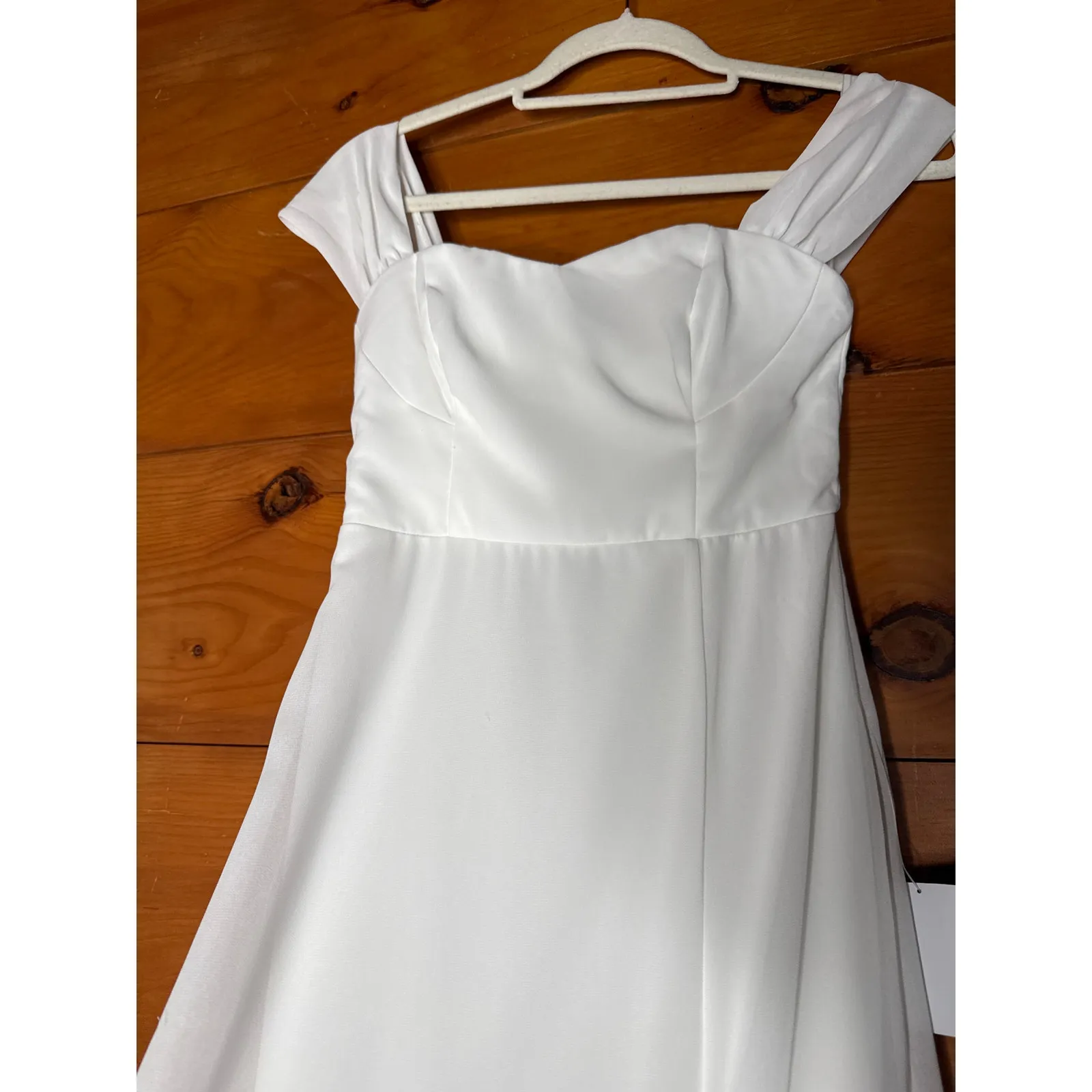 NWT Lulus Magical Magnetism White Off-the-Shoulder Maxi Dress Bridal Wedding XS - Image 6