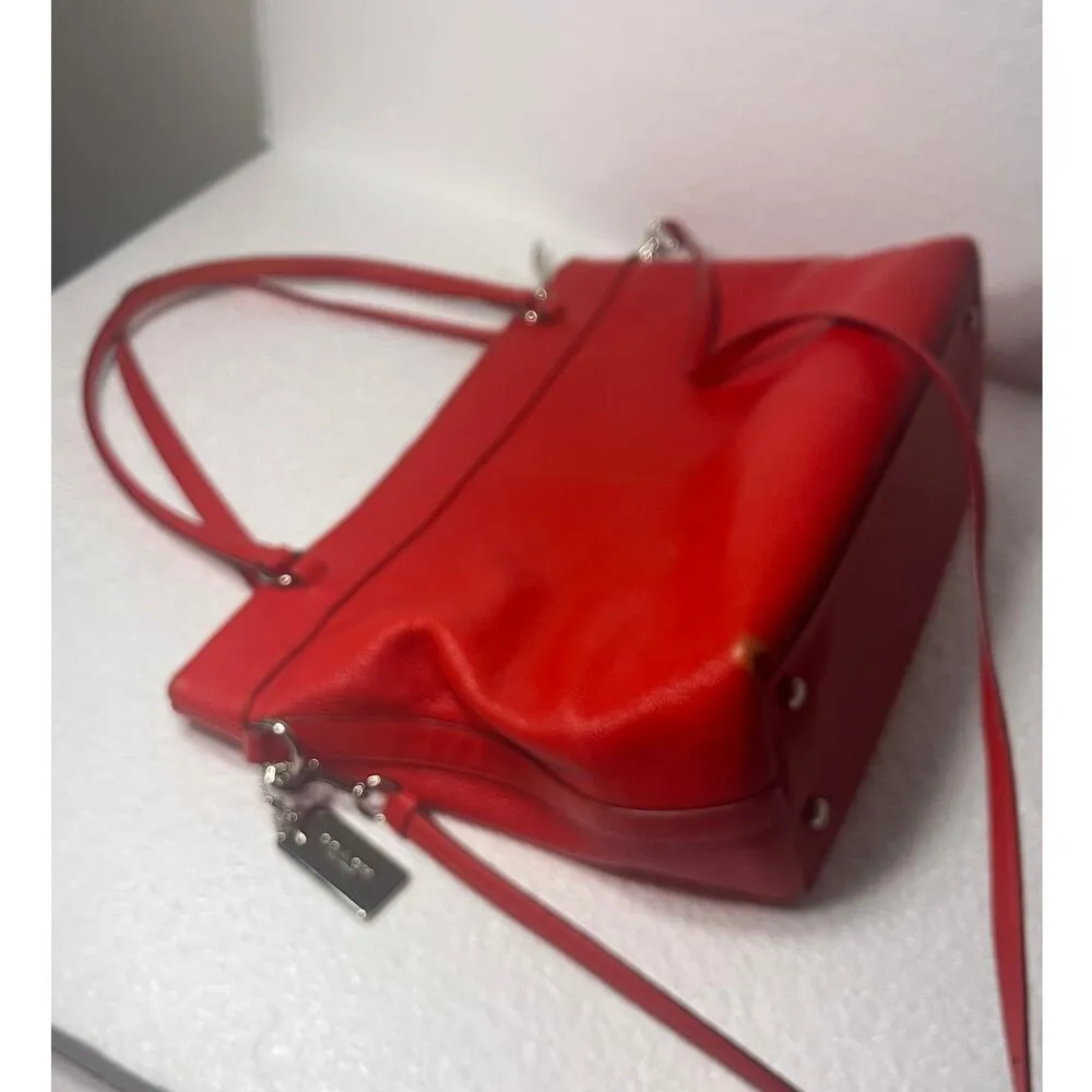 Coach Tyler Tote Pebble Leather in Cherry Red (F54687) Shoulders Handle - Image 4