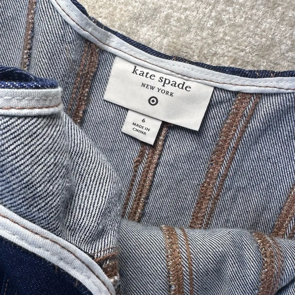 Kate Spade X Target Dark Blue Denim Sleeveless Fit & Flare Mini Dress Size 6 - Image 7