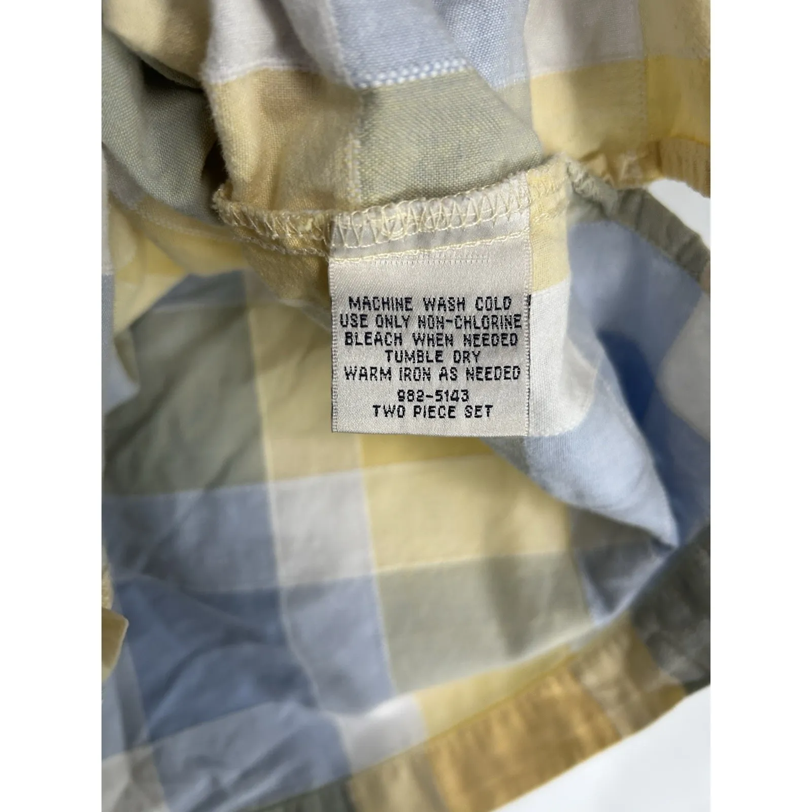 Lemon Grass Women's Size 1X Yellow Blue Plaid Short Sleeve Button - Image 6