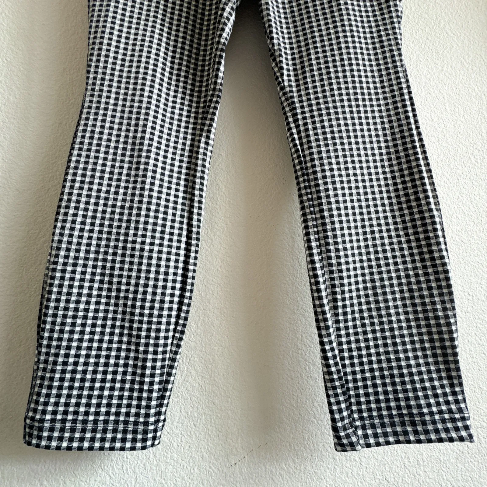 Maeve Anthropologie Gingham Slim Ankle Pants Black White Size 14 - Image 6