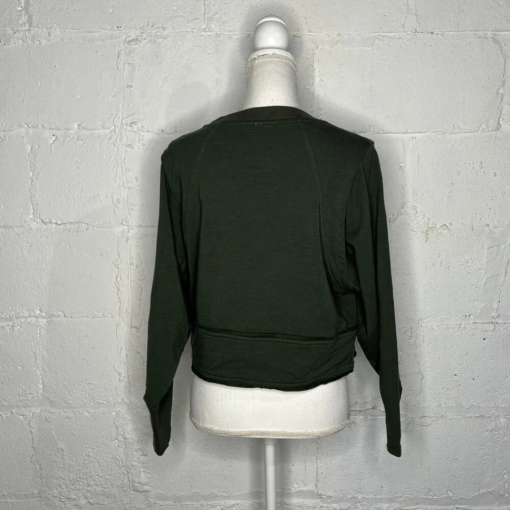 Free People Movement Women's Green Where The Wind Blows Sweatshirt Size XS - Image 3