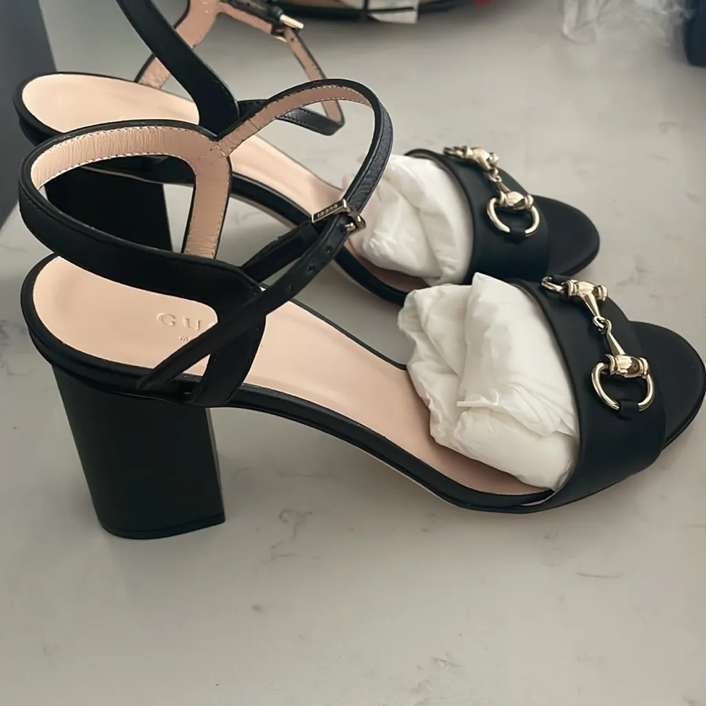 Black Gucci Miro Horsebit Heels Size 38 - Image 7